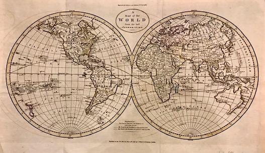 Guthrie William (1708-1770) A Map of the World from the best Authorities 1785 Londra